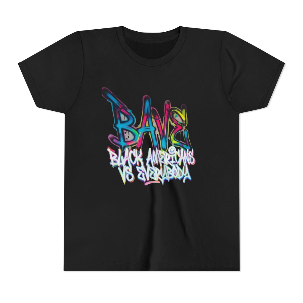 BAVE Black Americans vs Everybody graffiti design Youth Tee | colorful street art text