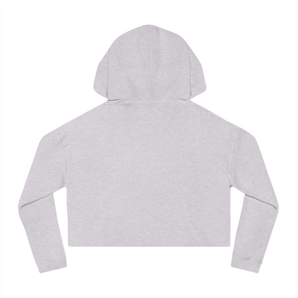 BAVE logo gold script Crop Hoodie | minimalist streetwear, white