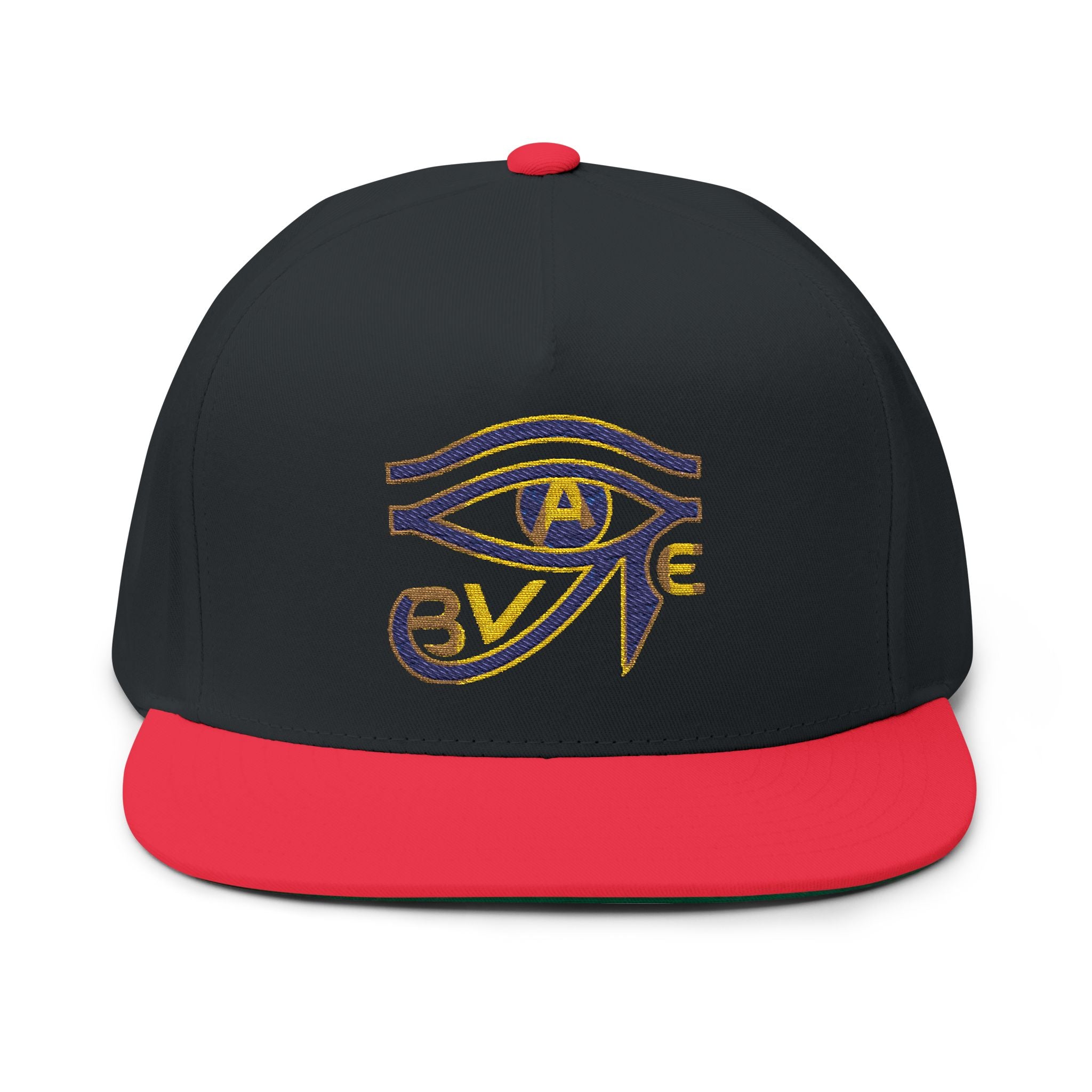 BAVE Eye of Horus Embroidered Flat Bill Cap — Ancient Egyptian Symbol Snapback