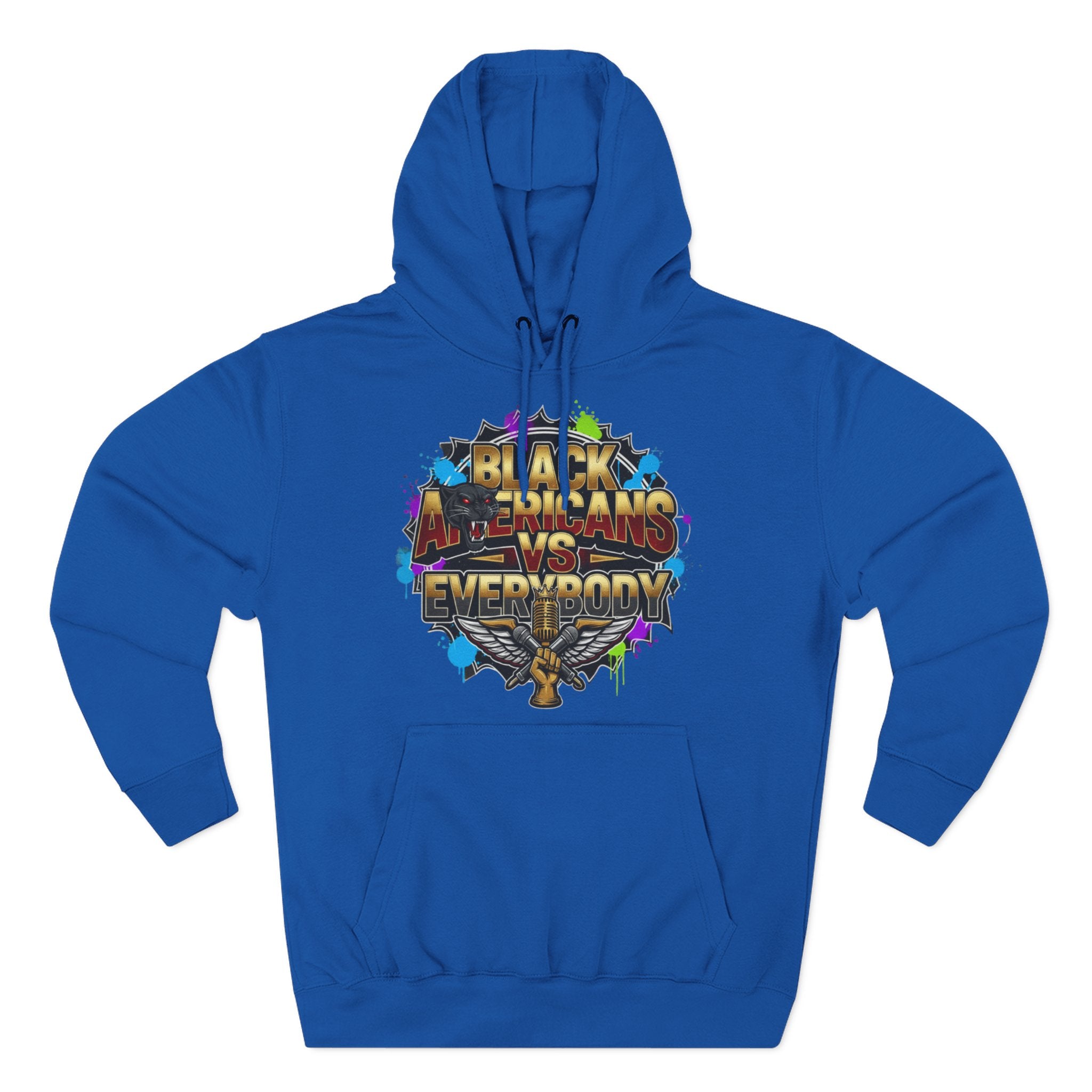 Black Americns vs Everybody Hoodie | Urban Graffiti Logo, Bold Text