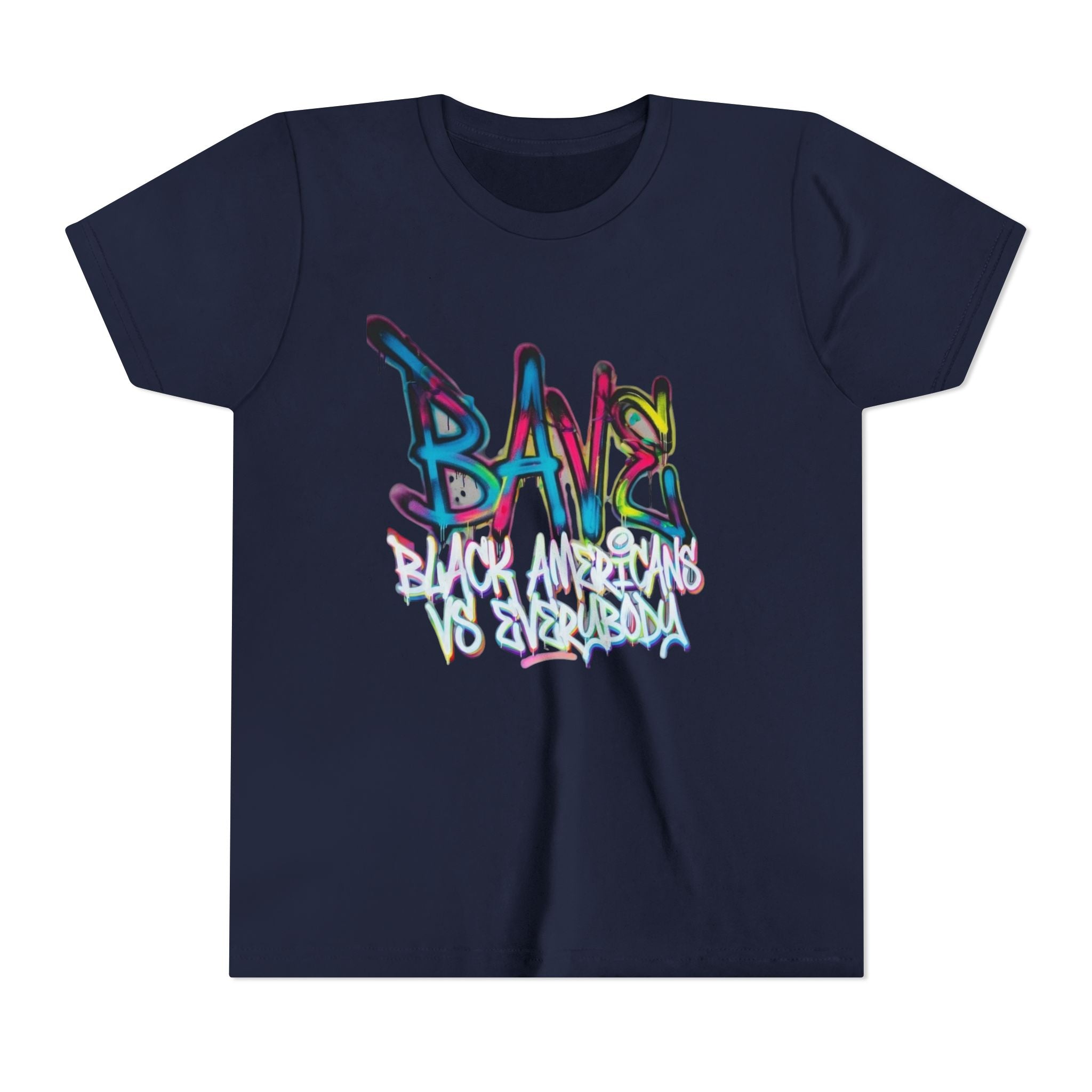 BAVE Black Americans vs Everybody graffiti design Youth Tee | colorful street art text