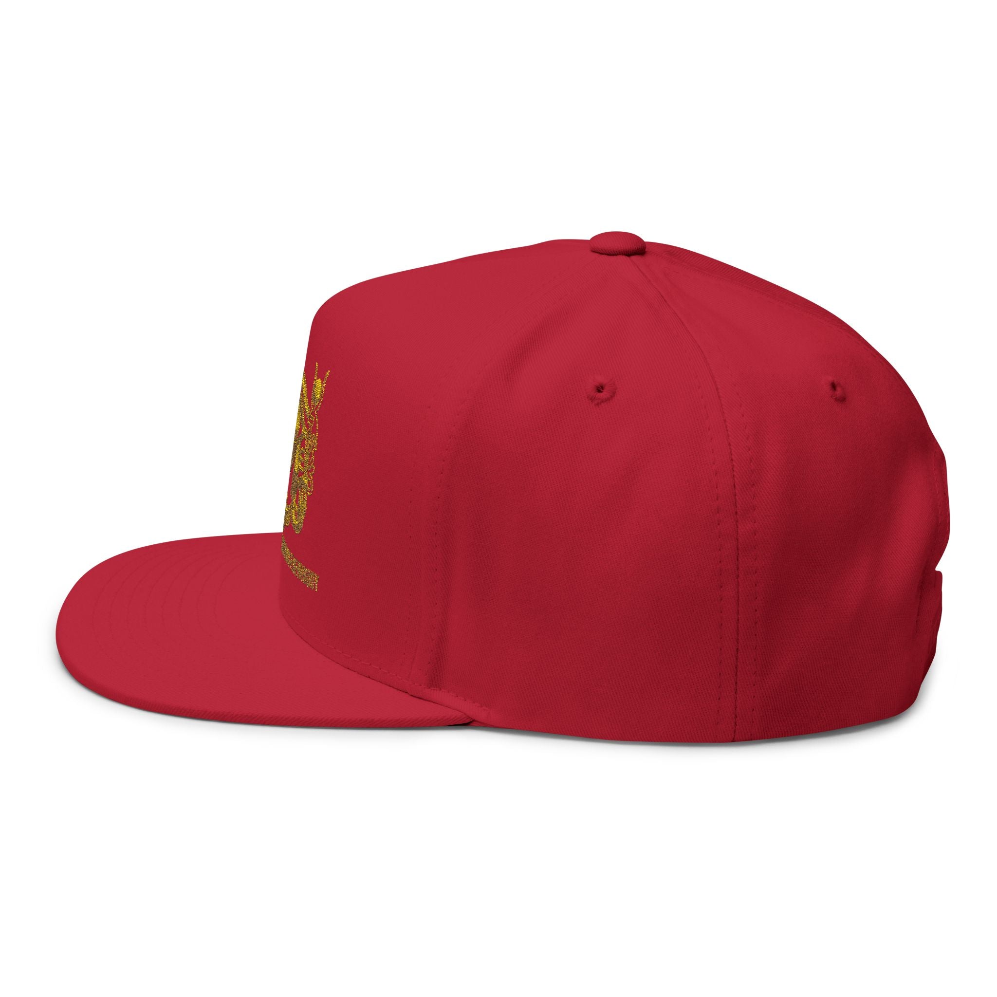 Embroidered Gold Eye of Ra Flat Bill Cap — 'Black Americans Versus Everyscent'
