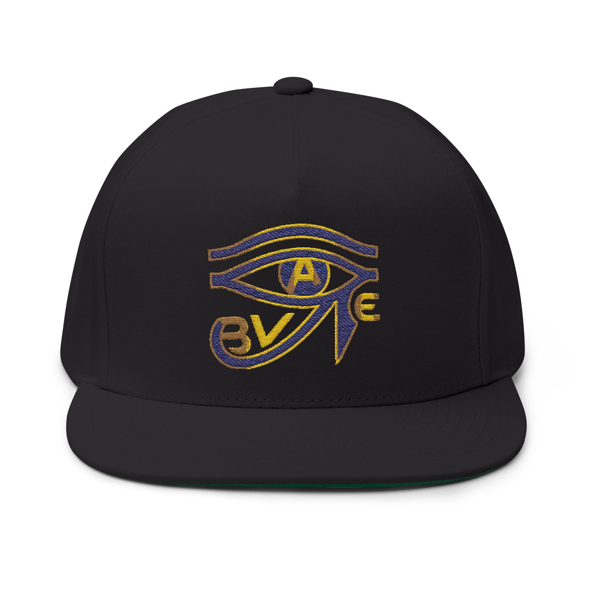 BAVE Eye of Horus Embroidered Flat Bill Cap — Ancient Egyptian Symbol Snapback