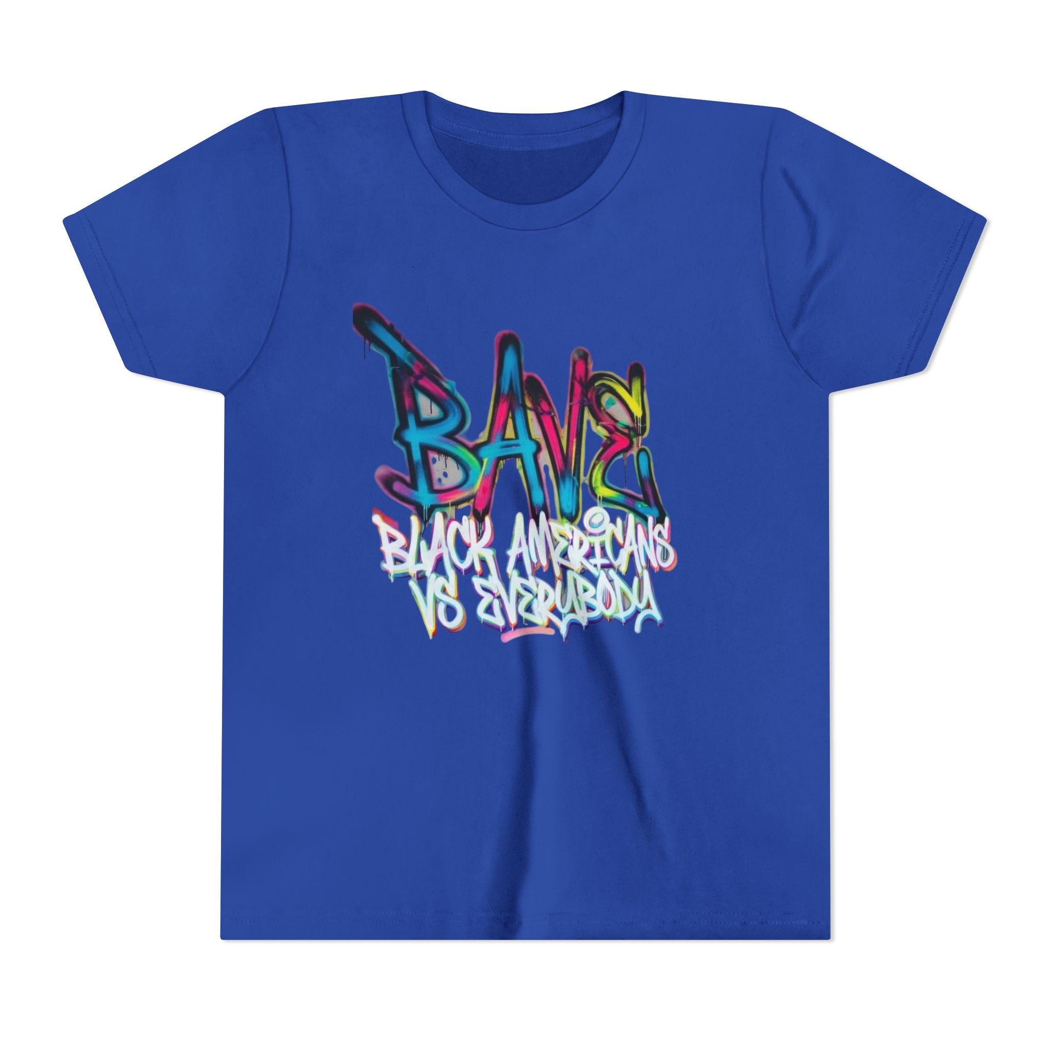 BAVE Black Americans vs Everybody graffiti design Youth Tee | colorful street art text
