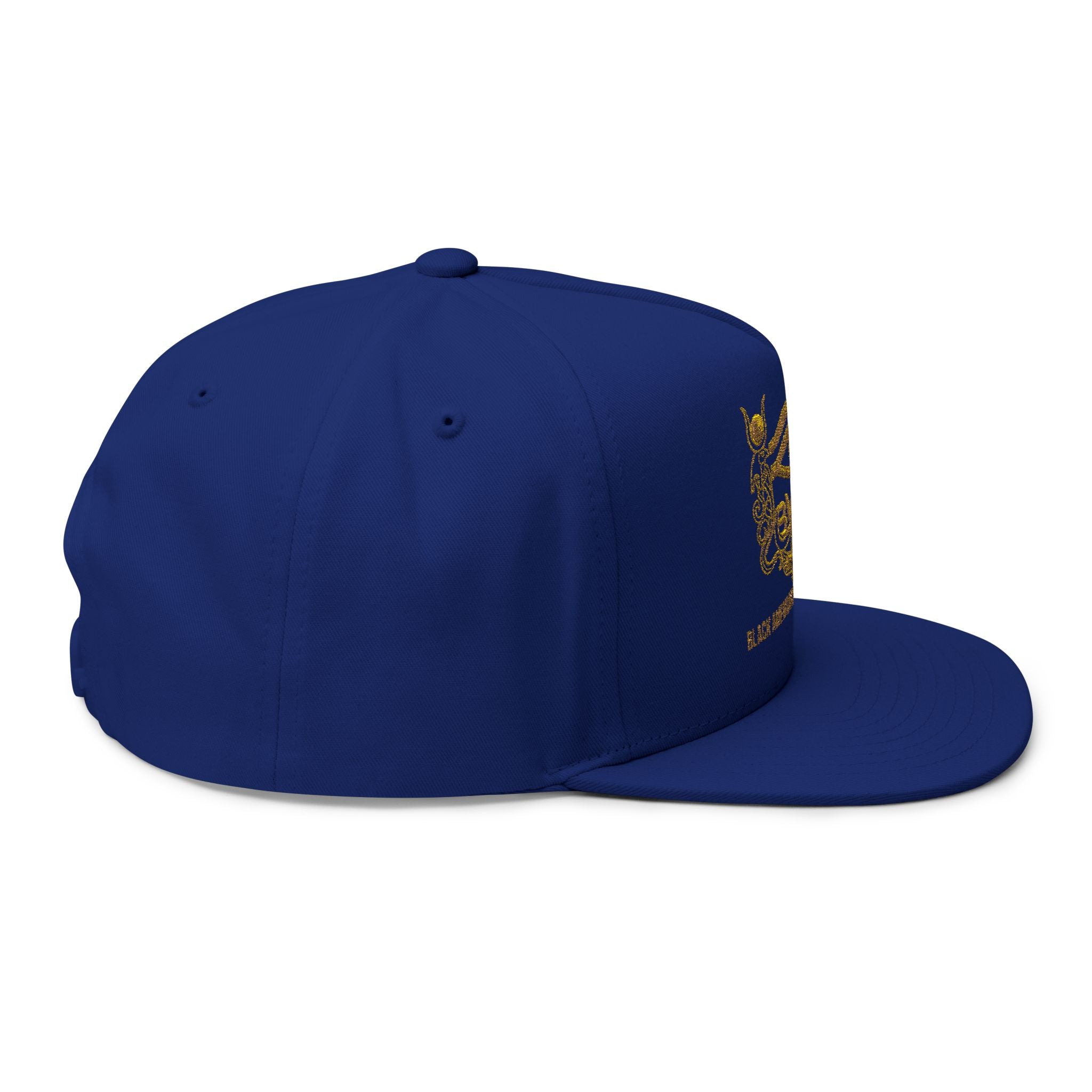 Embroidered Gold Eye of Ra Flat Bill Cap — 'Black Americans Versus Everyscent'
