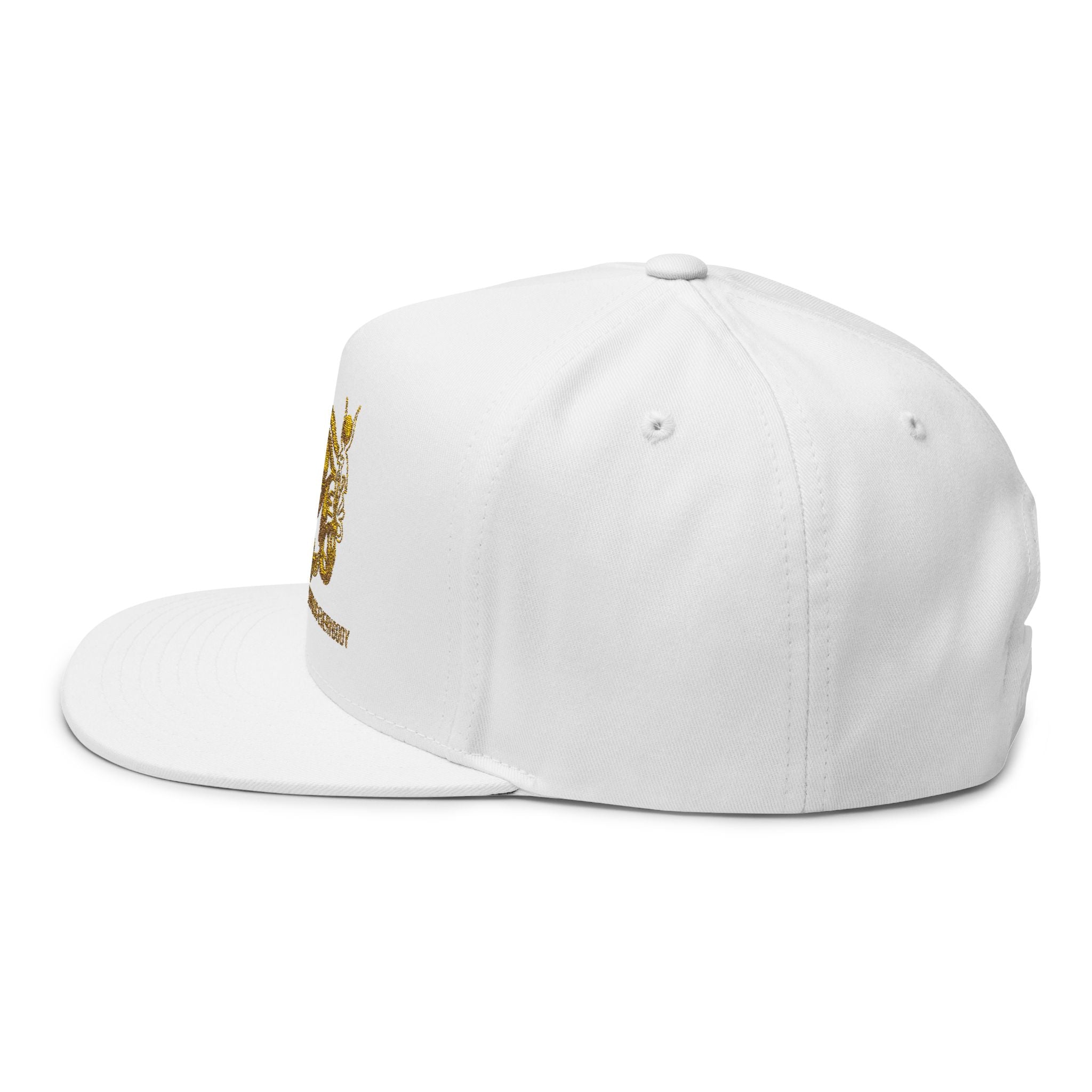 Embroidered Gold Eye of Ra Flat Bill Cap — 'Black Americans Versus Everyscent'
