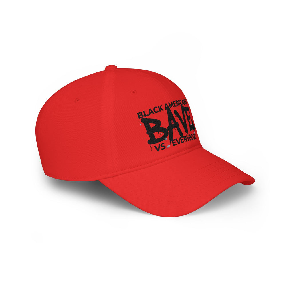 BAVE "Black Americans Vs Everybody" Low Profile Baseball Cap — Red Empowerment Hat