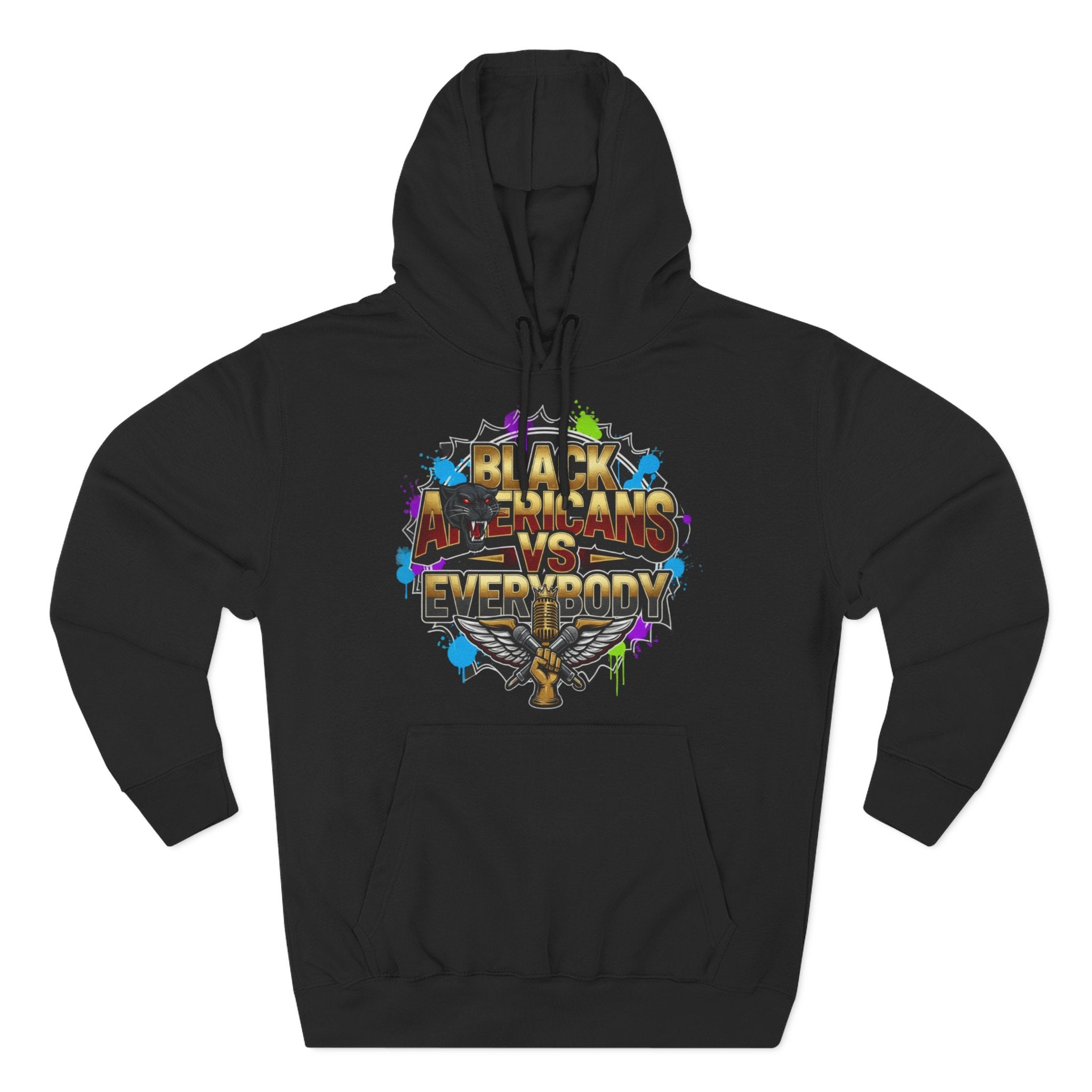Black Americns vs Everybody Hoodie | Urban Graffiti Logo, Bold Text