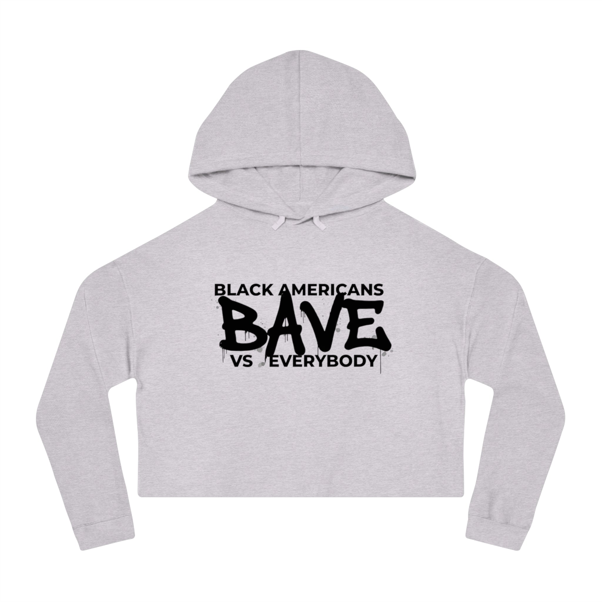 BAVE logo gold script Crop Hoodie | minimalist streetwear, white