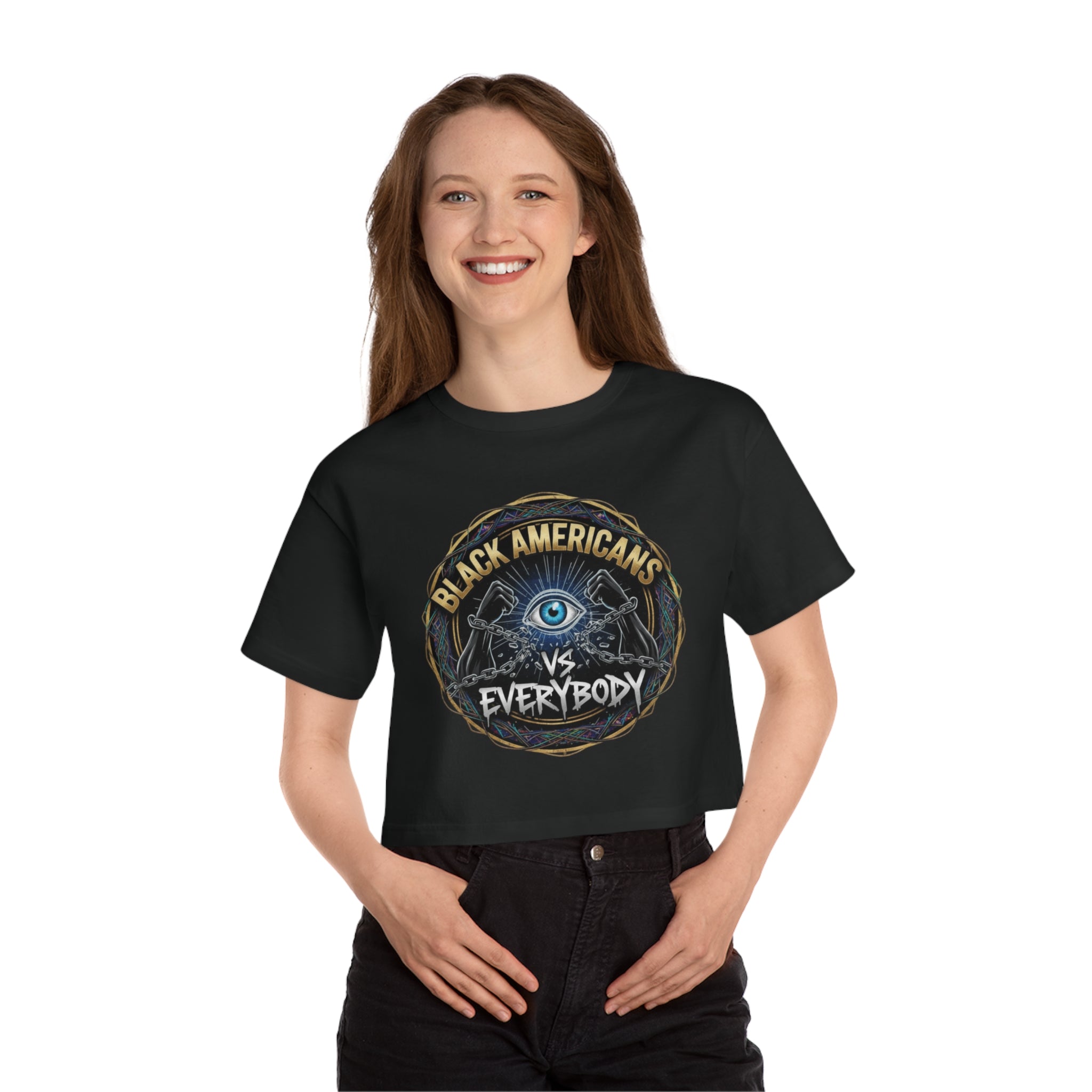 Cropped T-Shirt - BAVE "Black Americans vs Everybody" Graphic Cropped Tee