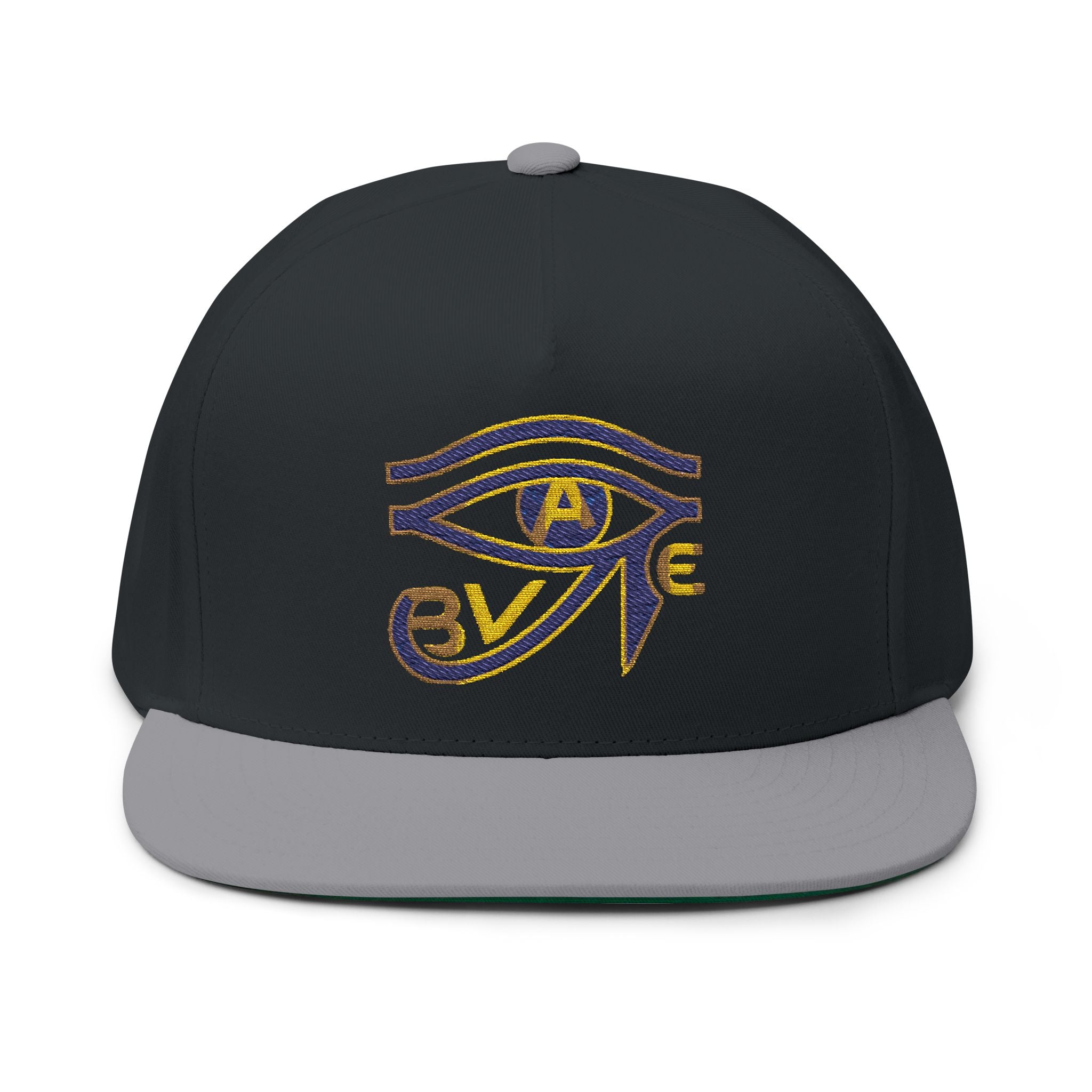 BAVE Eye of Horus Embroidered Flat Bill Cap — Ancient Egyptian Symbol Snapback