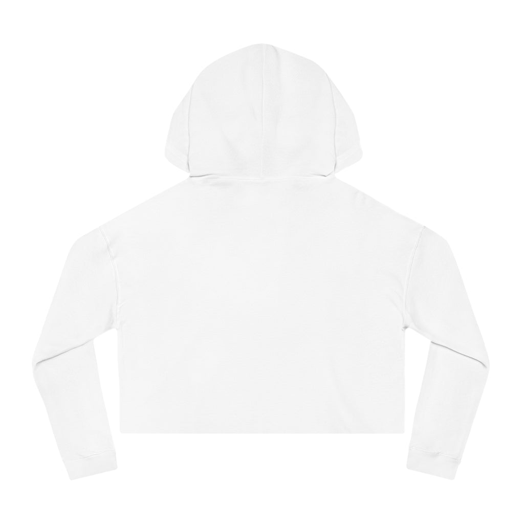 BAVE logo gold script Crop Hoodie | minimalist streetwear, white