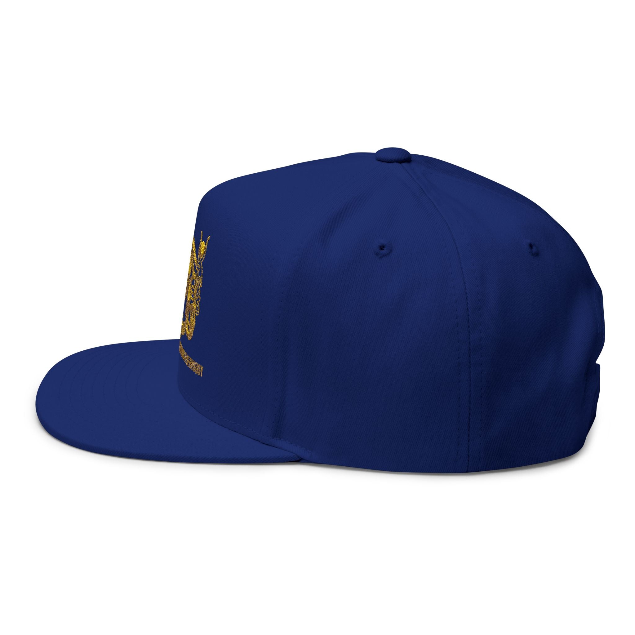 Embroidered Gold Eye of Ra Flat Bill Cap — 'Black Americans Versus Everyscent'