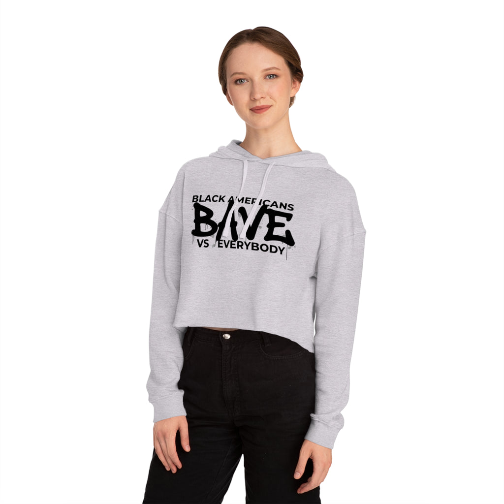 BAVE logo gold script Crop Hoodie | minimalist streetwear, white