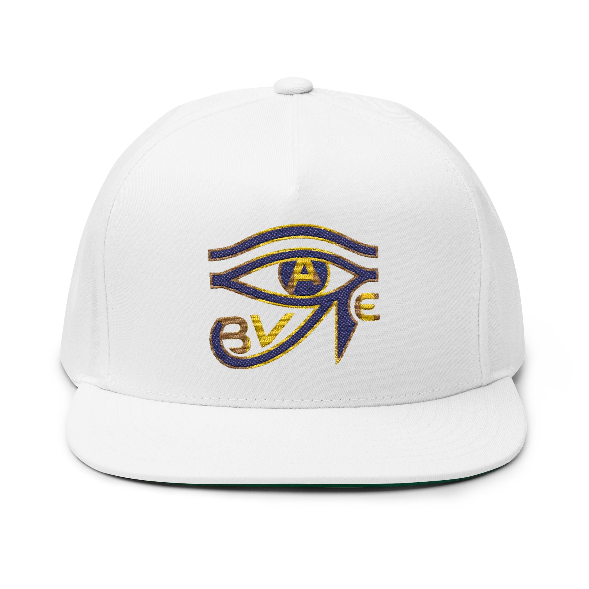 BAVE Eye of Horus Embroidered Flat Bill Cap — Ancient Egyptian Symbol Snapback