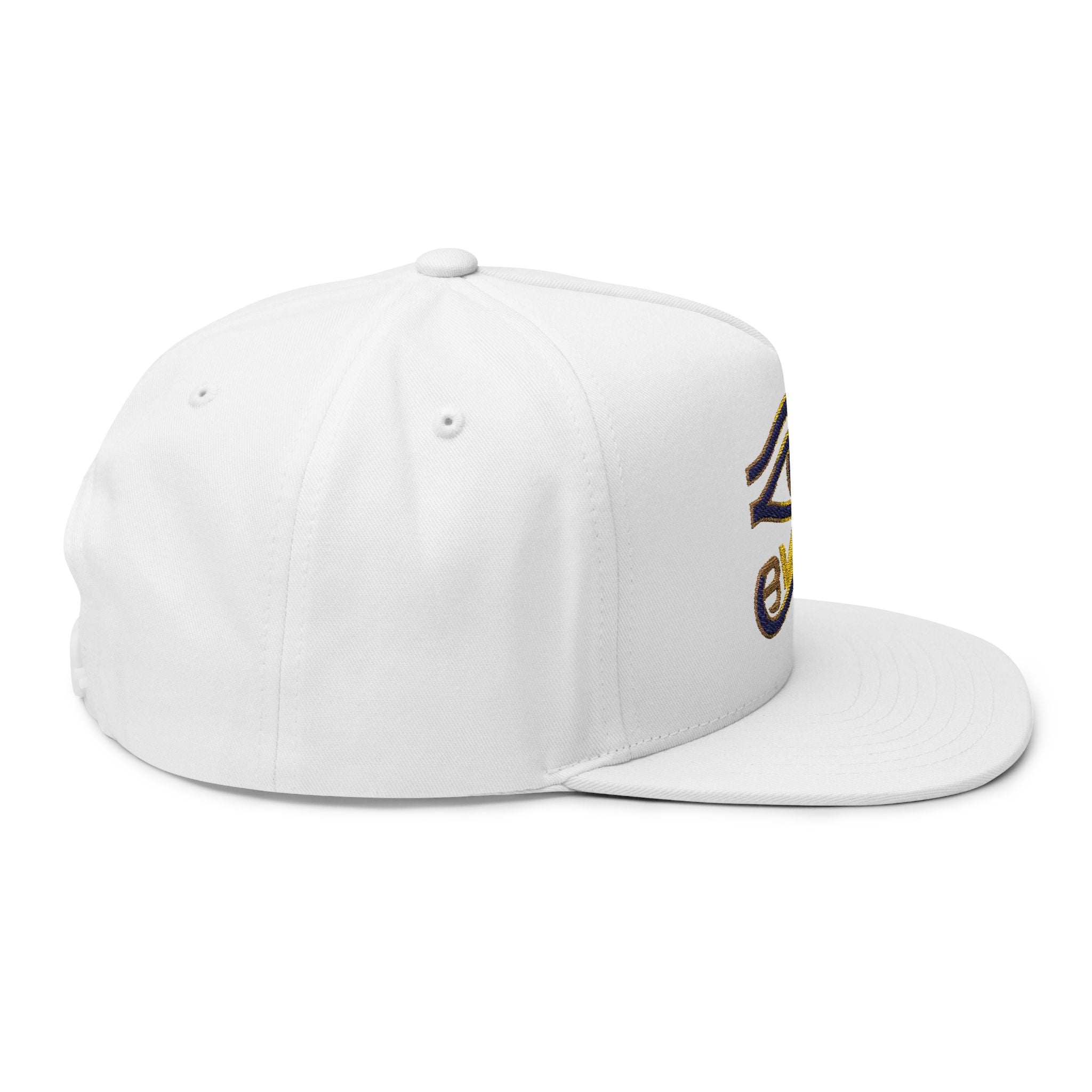 BAVE Eye of Horus Embroidered Flat Bill Cap — Ancient Egyptian Symbol Snapback