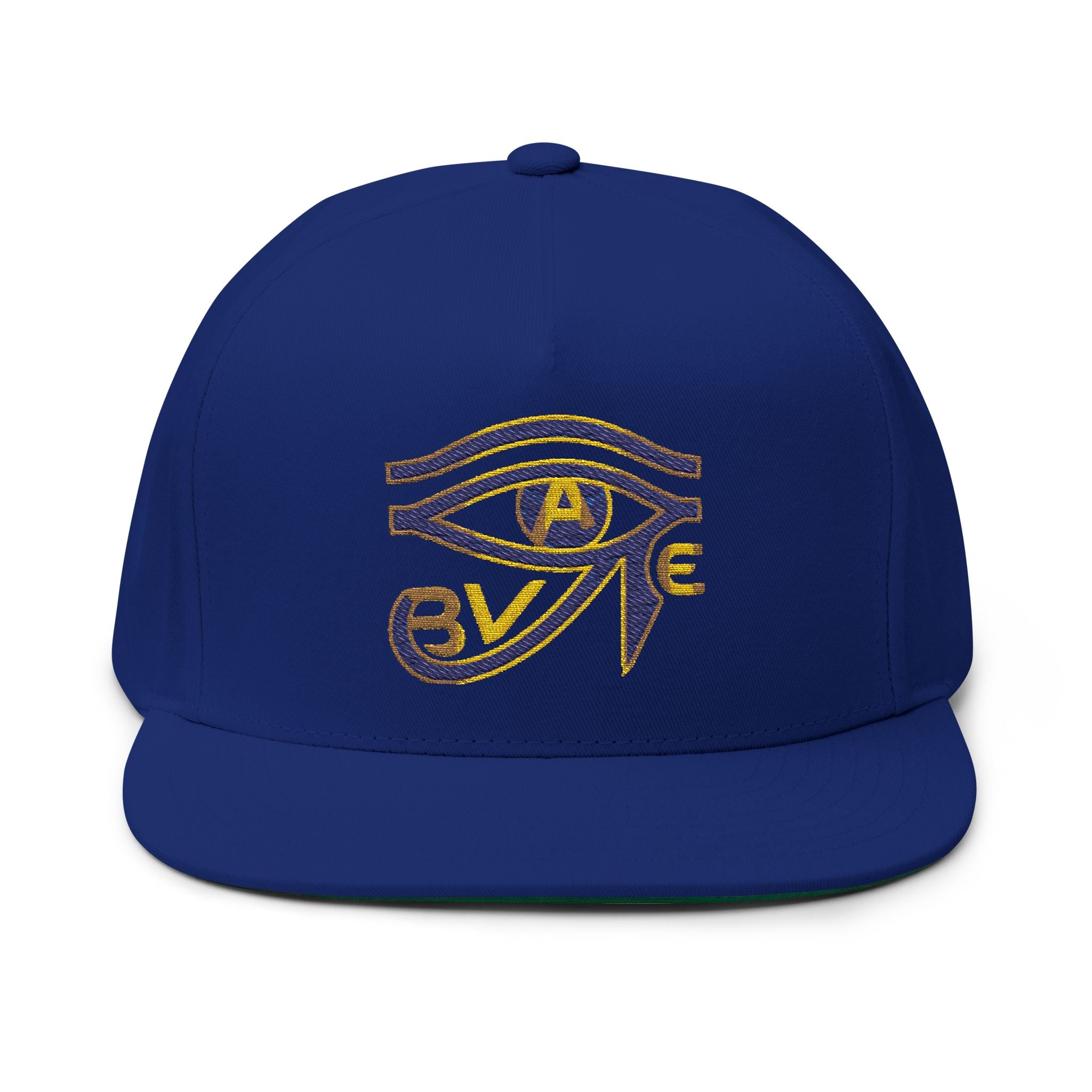 BAVE Eye of Horus Embroidered Flat Bill Cap — Ancient Egyptian Symbol Snapback