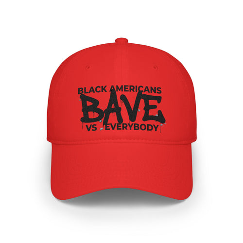 BAVE "Black Americans Vs Everybody" Low Profile Baseball Cap — Red Empowerment Hat