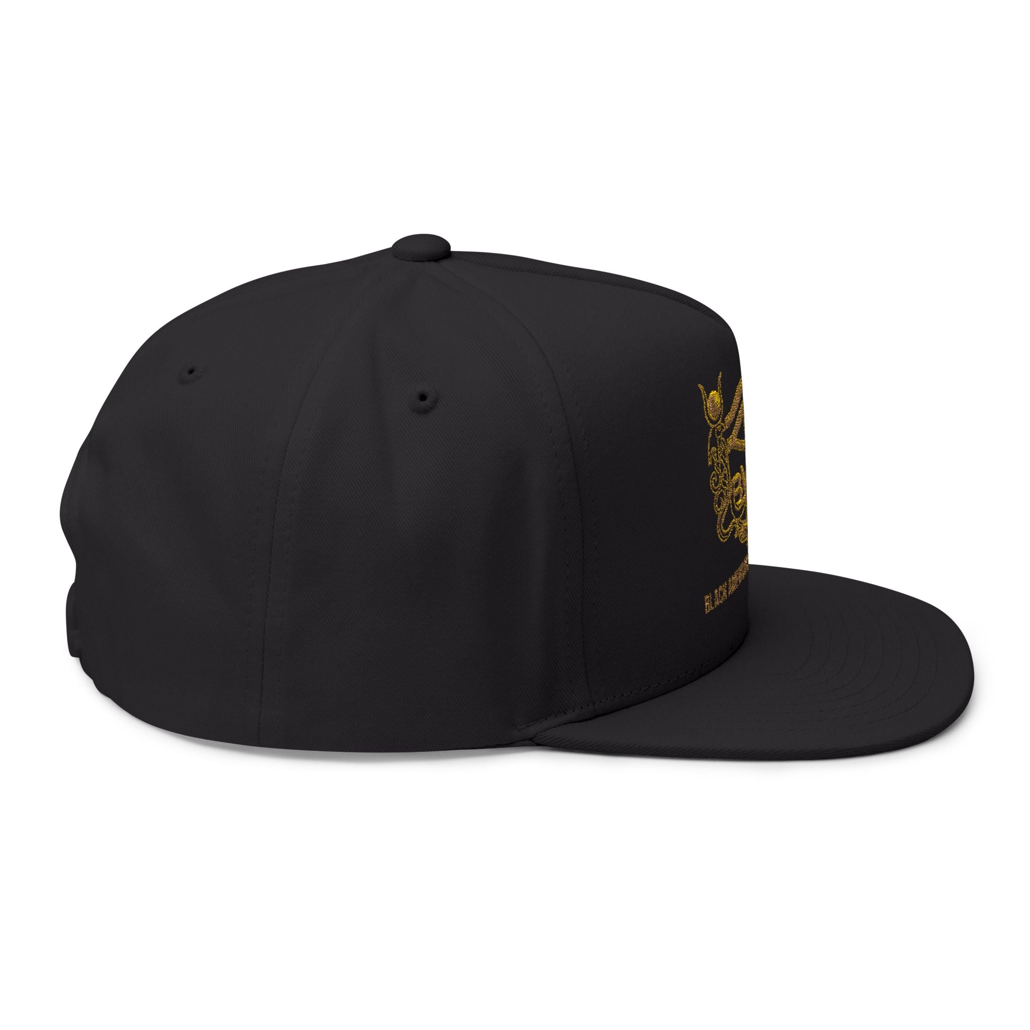 Embroidered Gold Eye of Ra Flat Bill Cap — 'Black Americans Versus Everyscent'