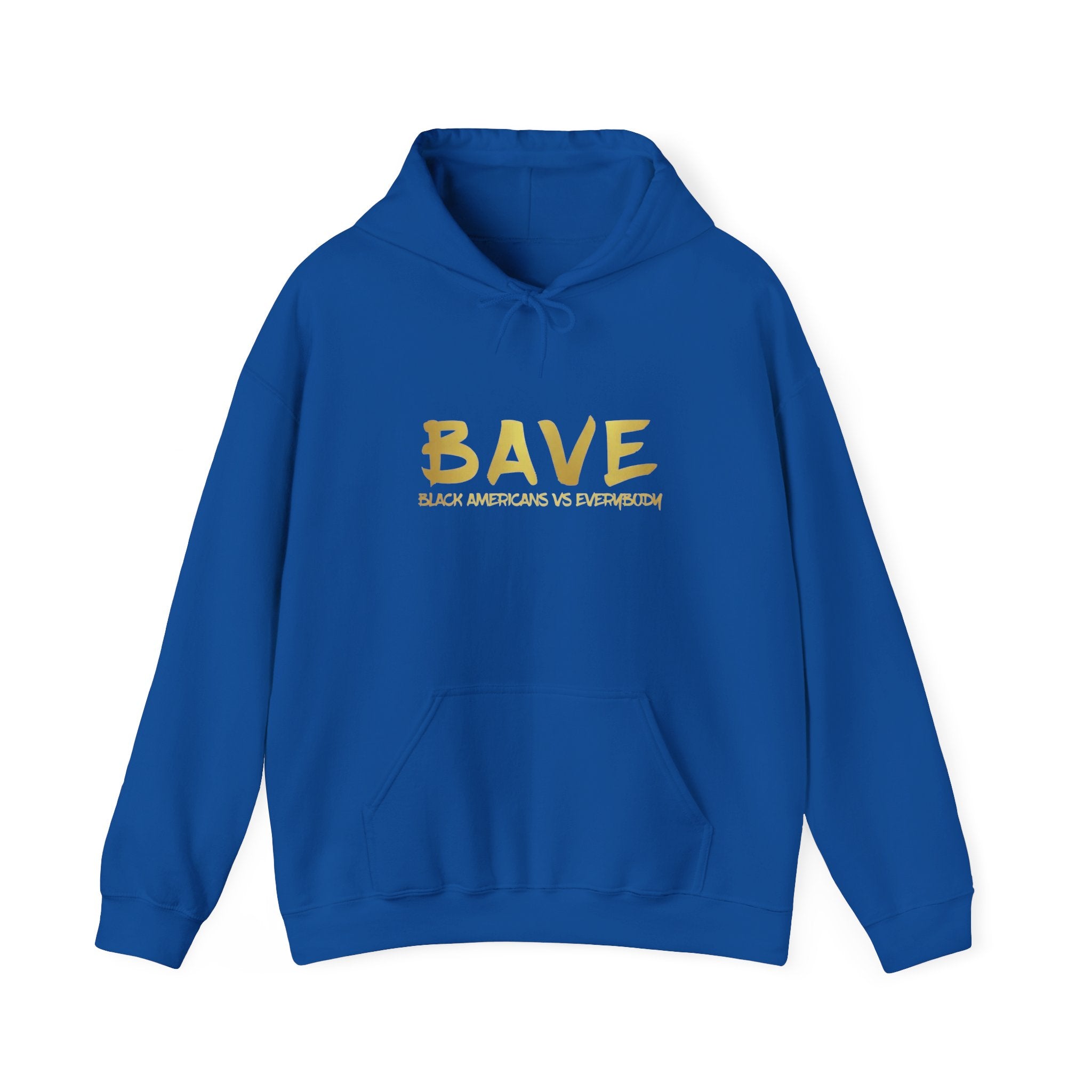 BAVE "Black Americans vs Everybody" gold logo Hoodie | White pullover sweatshirt