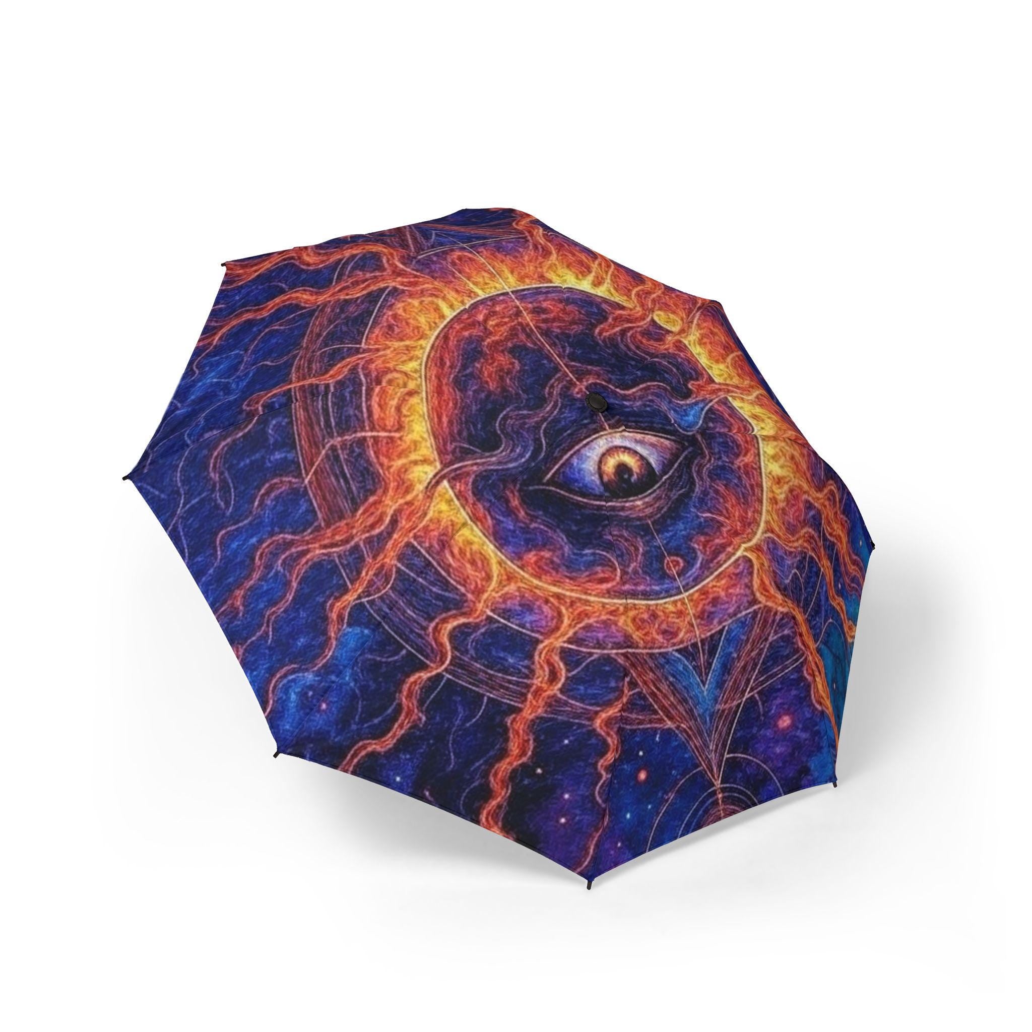 Fiery Cosmic Eye Umbrella | Foldable Umbrella