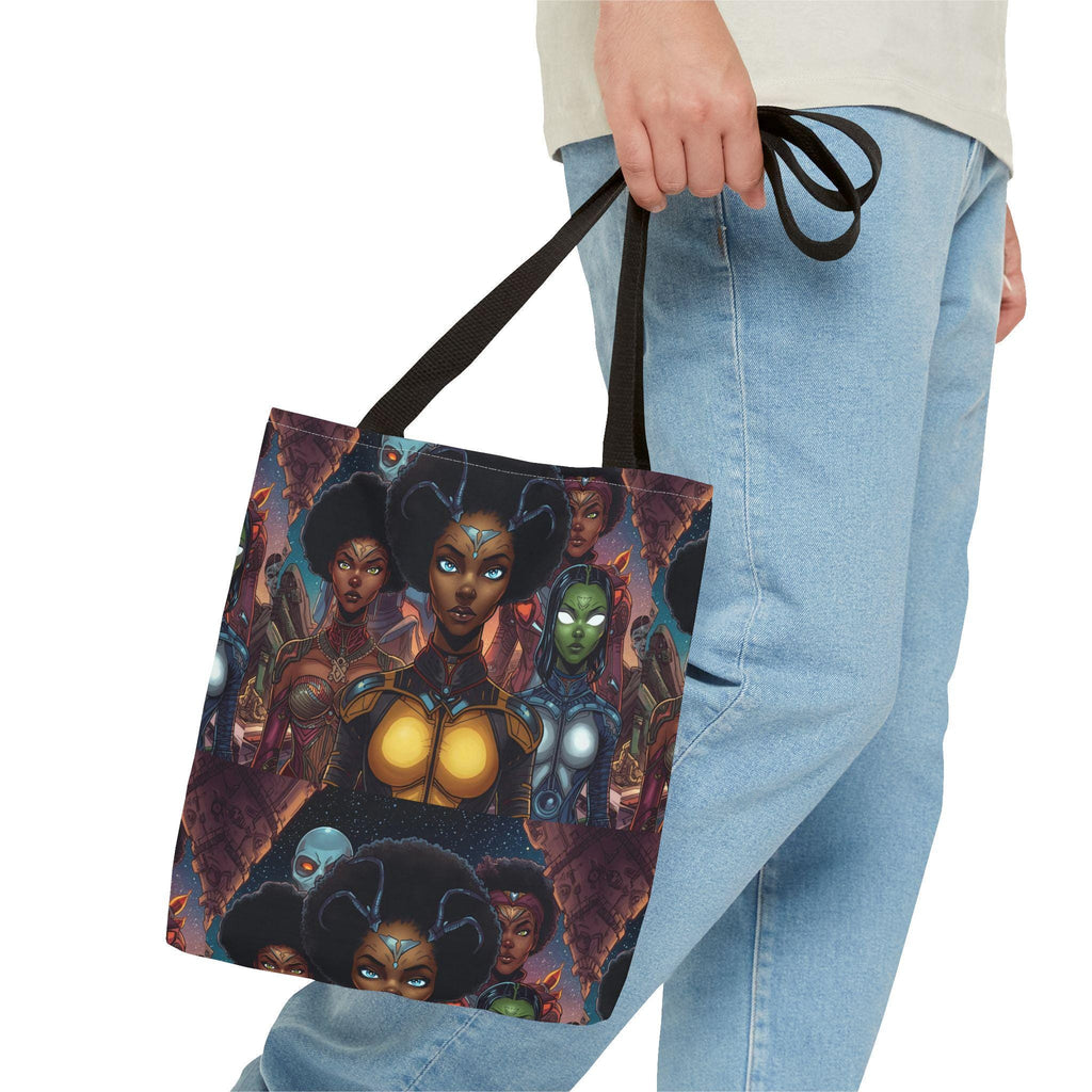 Afrofuturist Women Collage tote bag | All-Over Print