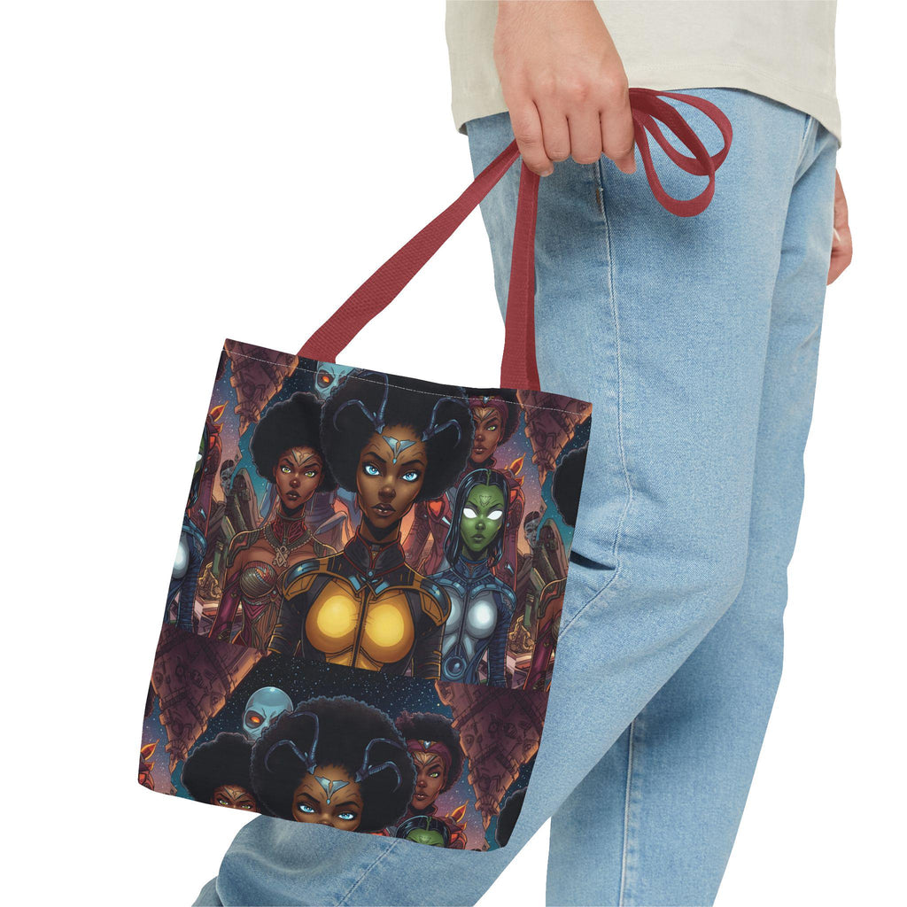 Afrofuturist Women Collage tote bag | All-Over Print