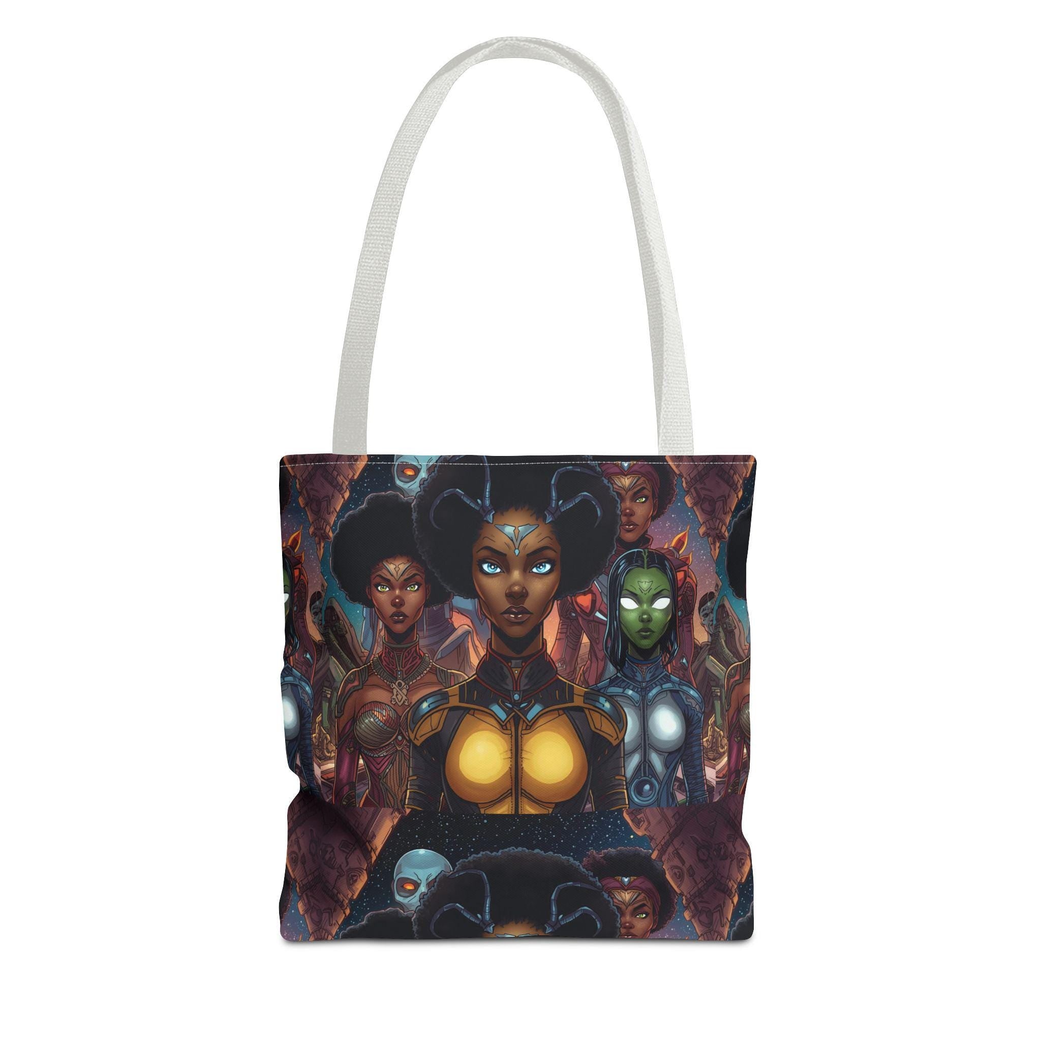 Afrofuturist Women Collage tote bag | All-Over Print